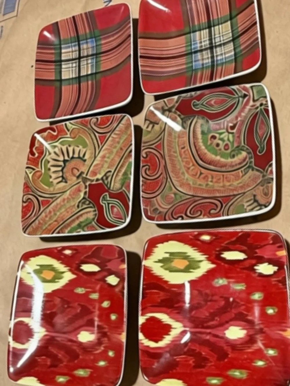 Pottery Barn IKAT PLAID AND PAISLEY 6 PIECE